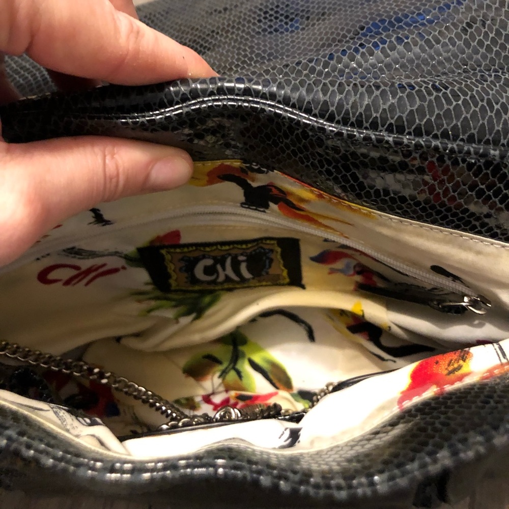 Carlos Falchi Python Pleated Leather Clutch - image 6